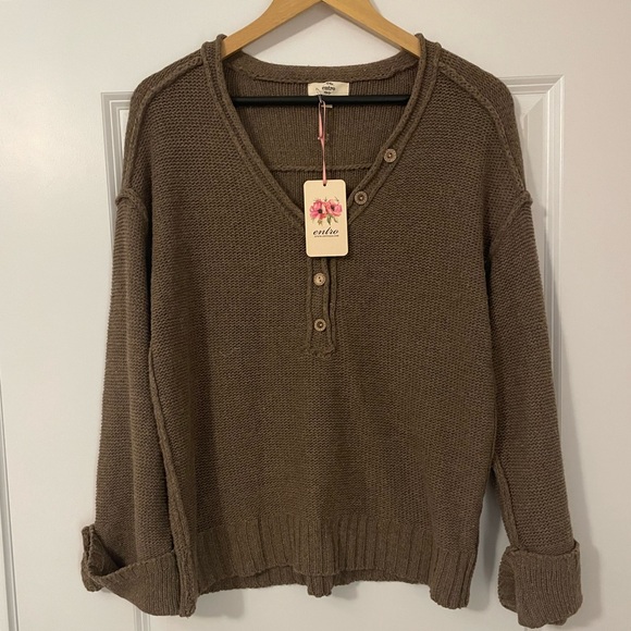 NWT Vici for Entro Brown Chunky Oversized Sweater - Picture 6 of 9